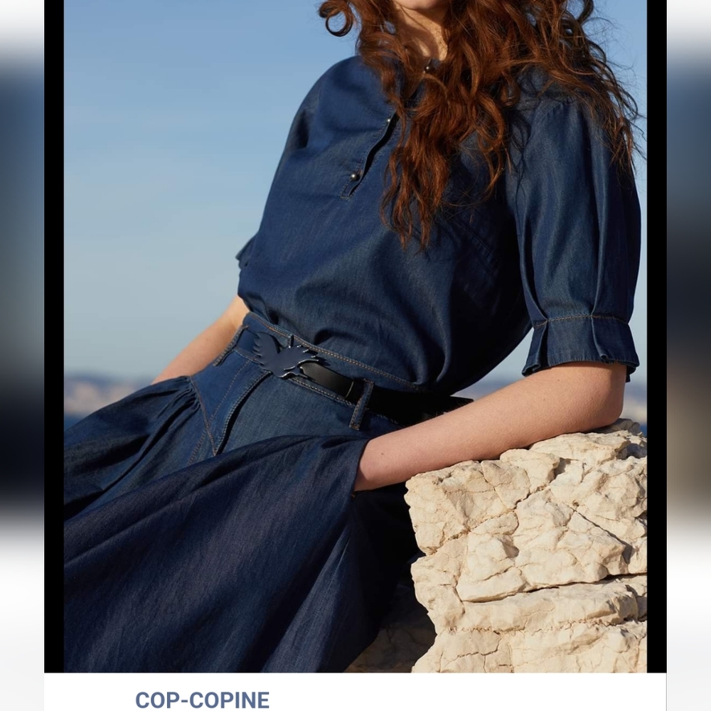 Cop copine 100% cotton puffsleeve peasant blouse